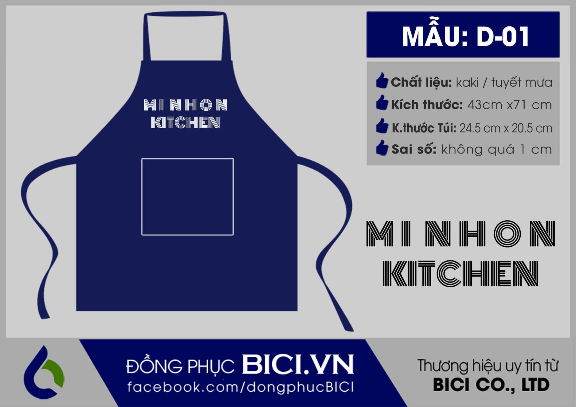 đồng phục tạp dề minhon ketchen dạng yếm màu xanh dương đồng phục tạp dề minhon ketchen dạng yếm màu xanh dương