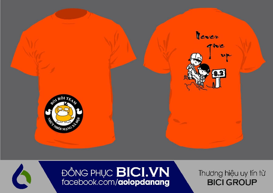 đồng phục áo lớp màu cam tươi cổ tròn đồng phục áo lớp màu cam tươi cổ tròn