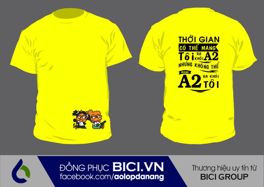 đồng phục áo lớp màu vàng chanh cổ tròn đồng phục áo lớp màu vàng chanh cổ tròn