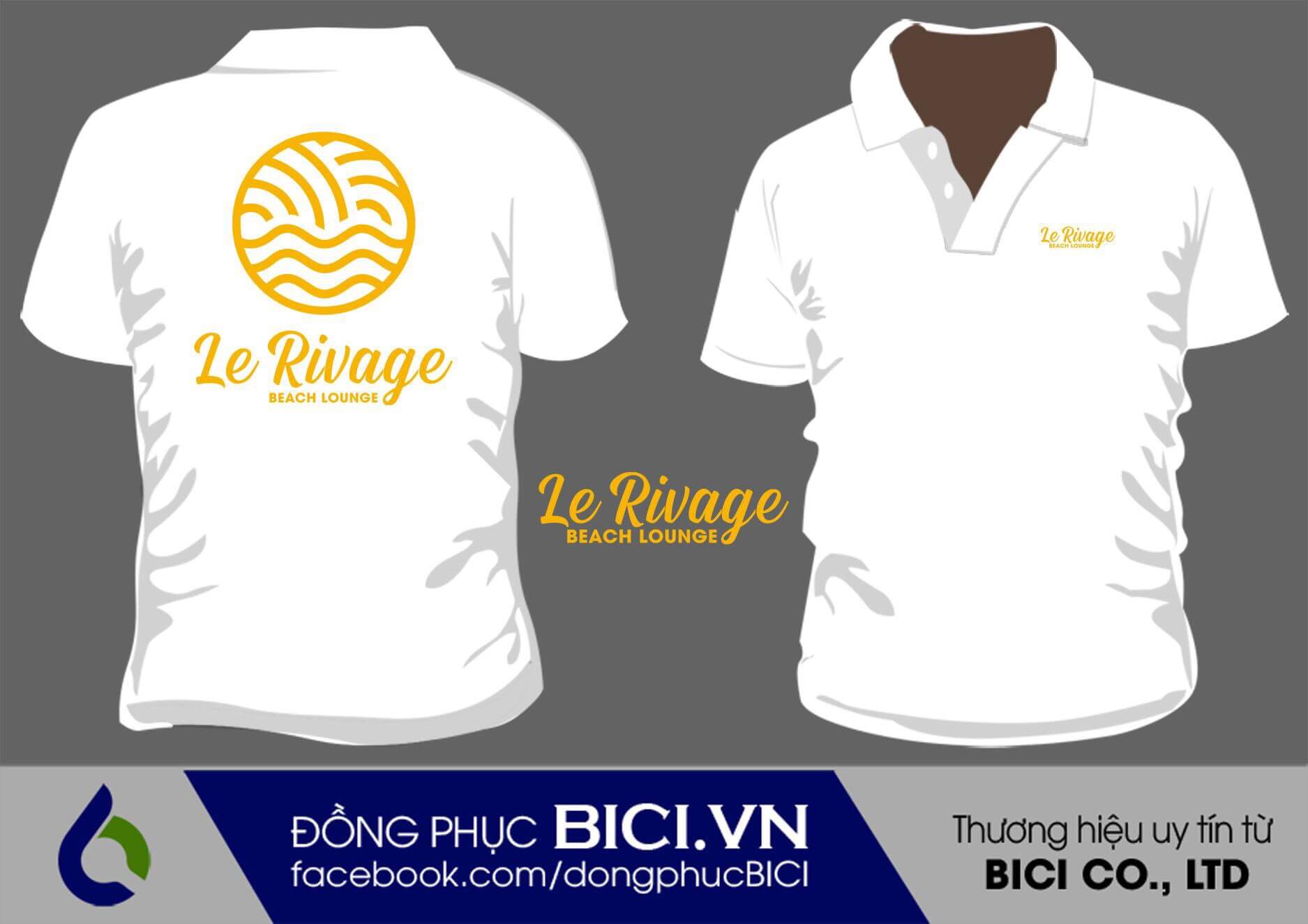 đồng phục le rivage cổ bẻ màu trắng đồng phục le rivage cổ bẻ màu trắng