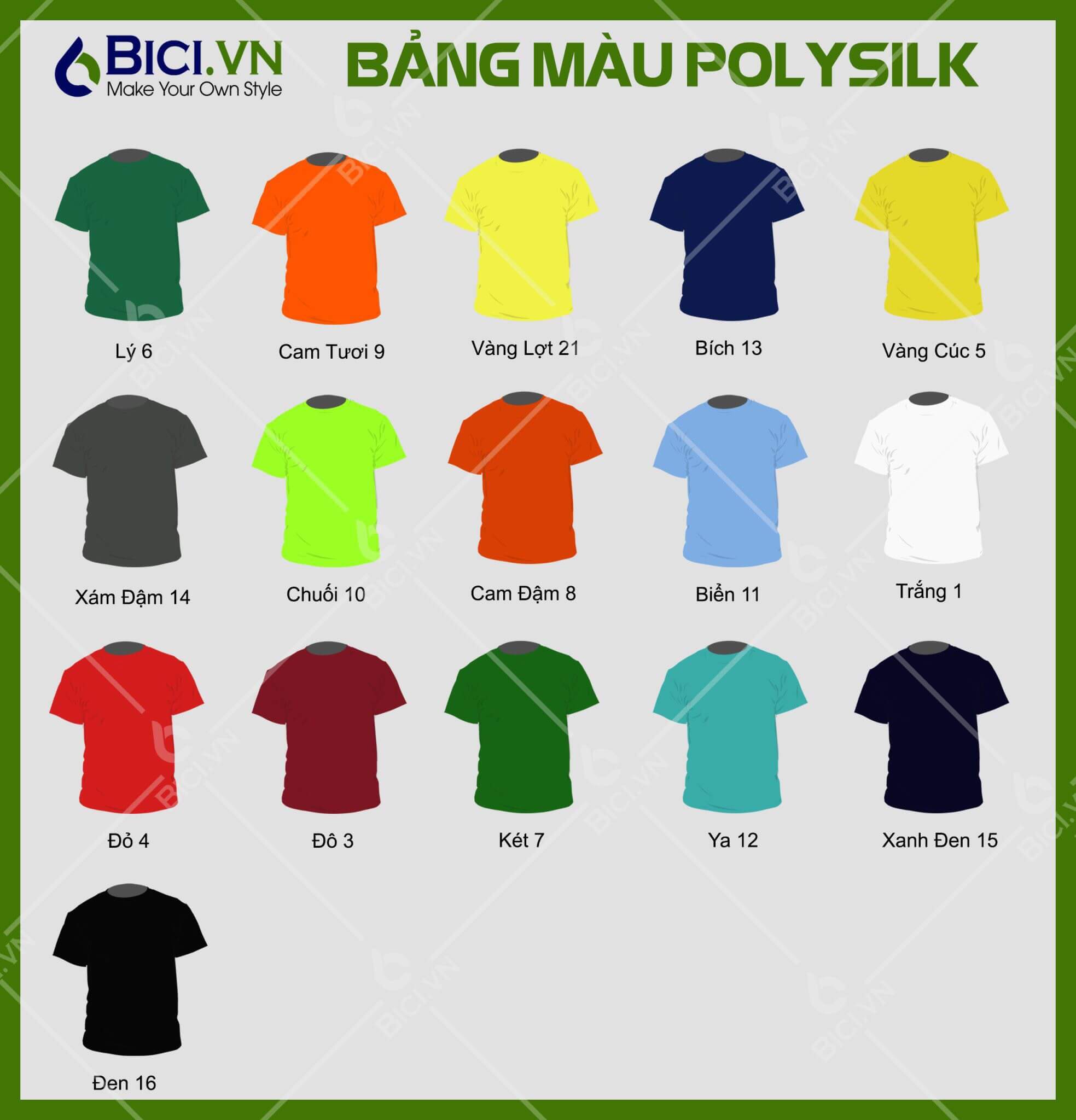 bảng màu poly silk bảng màu poly silk