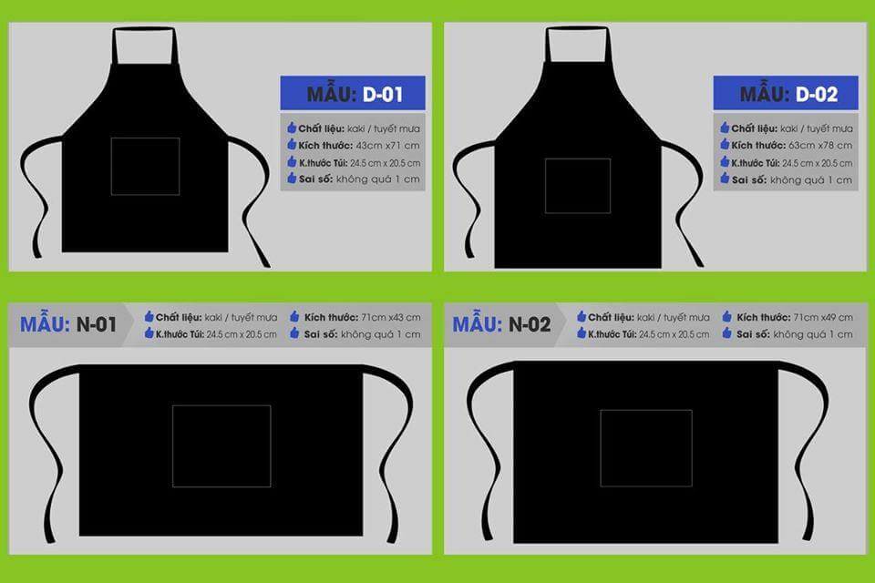 các loại đồng phục tạp dề tại Đồng Phục Miền Trung các loại đồng phục tạp dề tại Đồng Phục Miền Trung