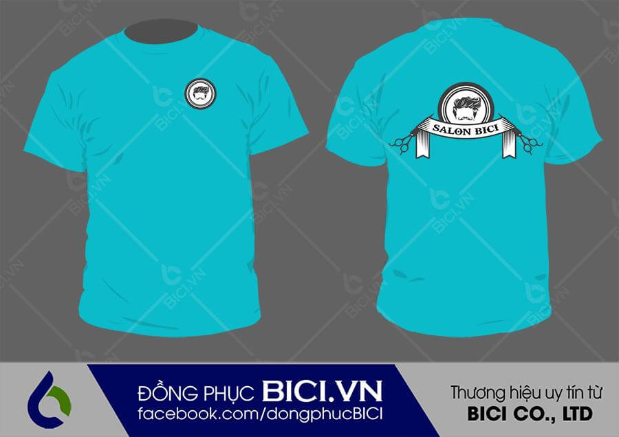 đồng phục tiệm tóc màu xanh thiên thanh đẹp