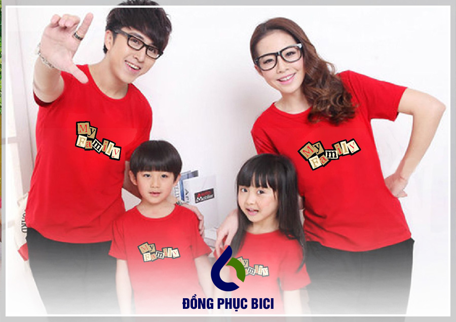 đồng phục gia đình màu đỏ đồng phục gia đình màu đỏ
