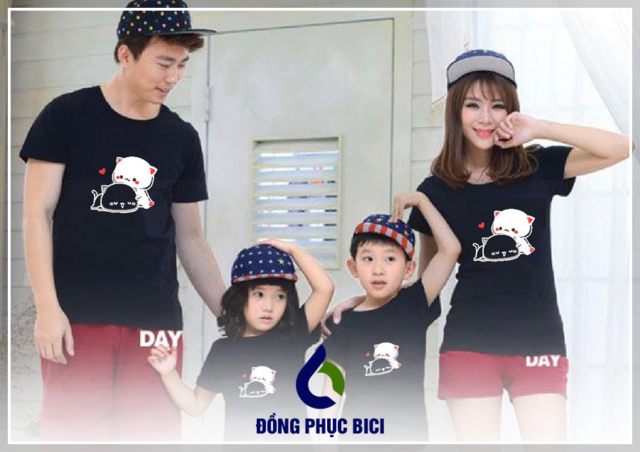 đồng phục gia đình màu đen đồng phục gia đình màu đen