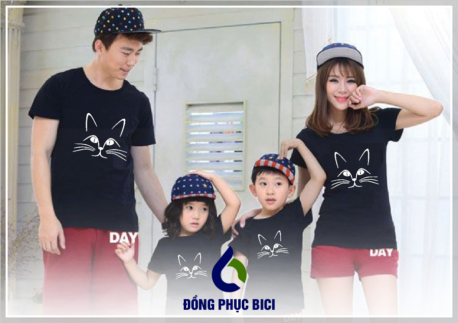 đồng phục gia đình màu đen đồng phục gia đình màu đen