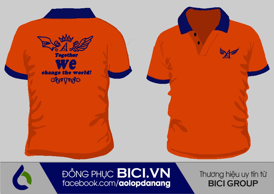 áo lớp màu cam có cổ áo lớp màu cam có cổ