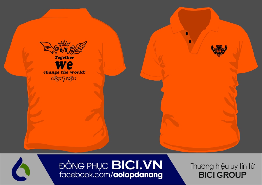 áo lớp màu cam tươi có cổ áo lớp màu cam tươi có cổ