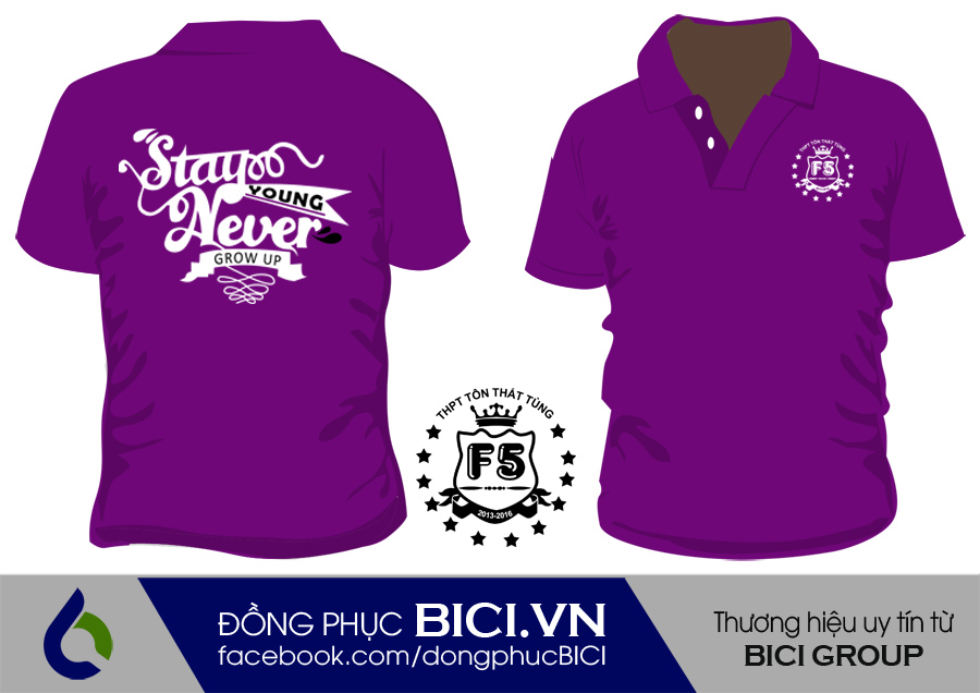 áo lớp màu tím cổ bẻ