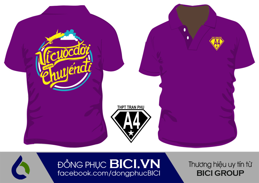 áo lớp màu tím cổ bẻ