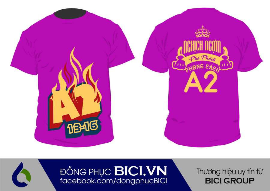 áo lớp màu tím cổ tròn 