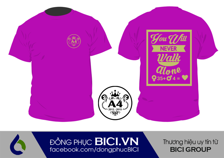 áo lớp màu tím cổ tròn 