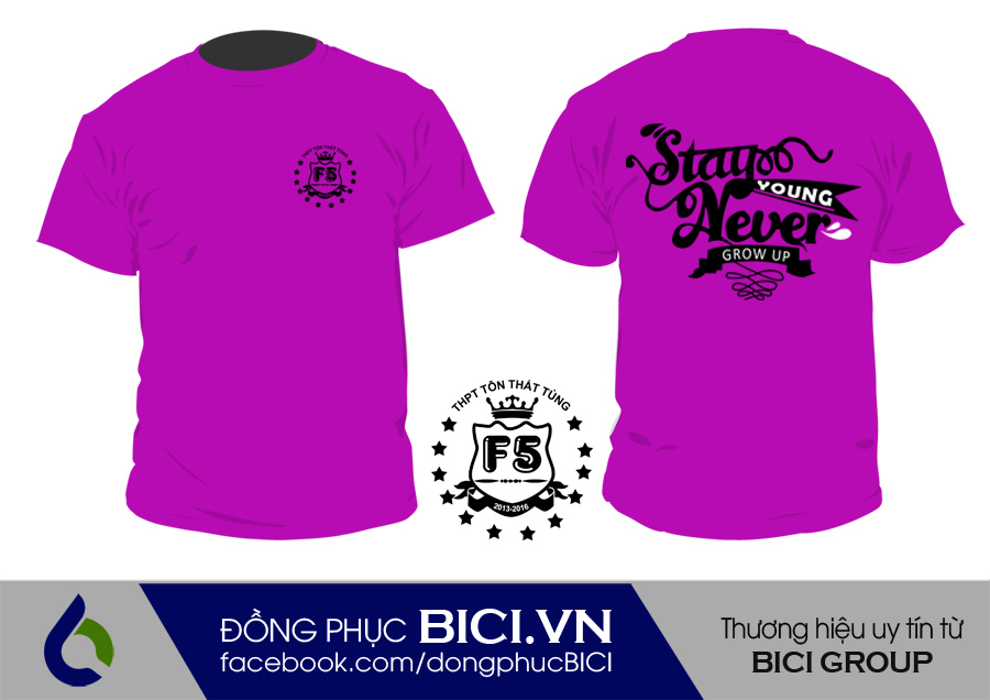 áo lớp màu tím cổ tròn 