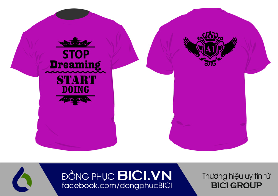 áo lớp màu tím cổ tròn 