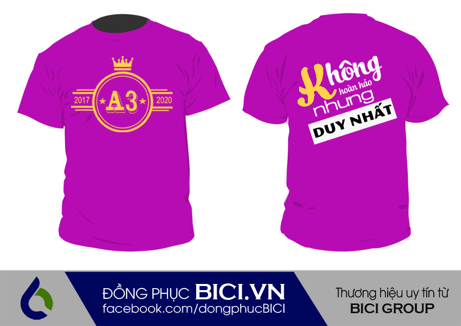 áo lớp màu tím cổ tròn 