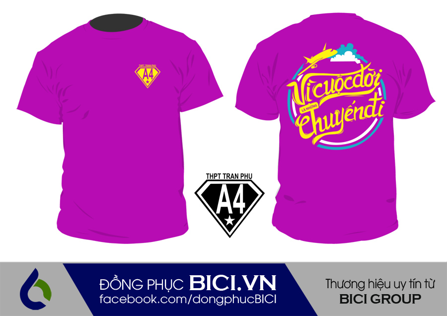 áo lớp màu tím cổ tròn 