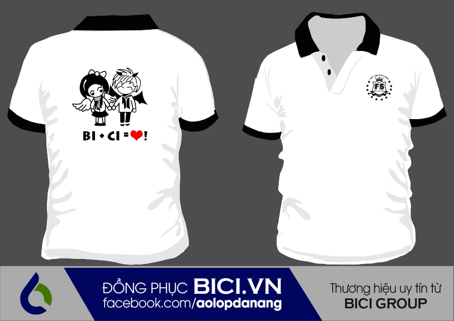 áo lớp màu trắng có cổ