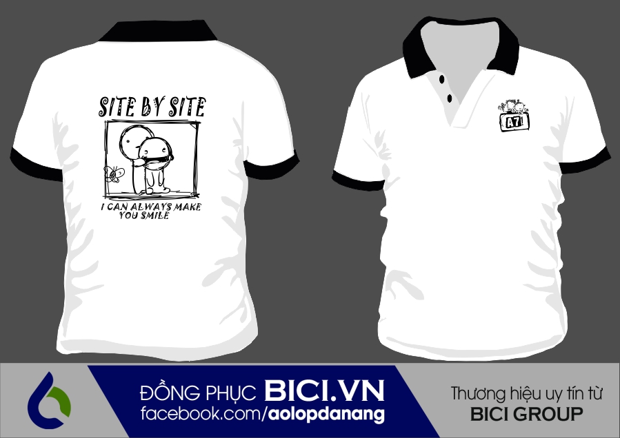 áo lớp màu trắng có cổ