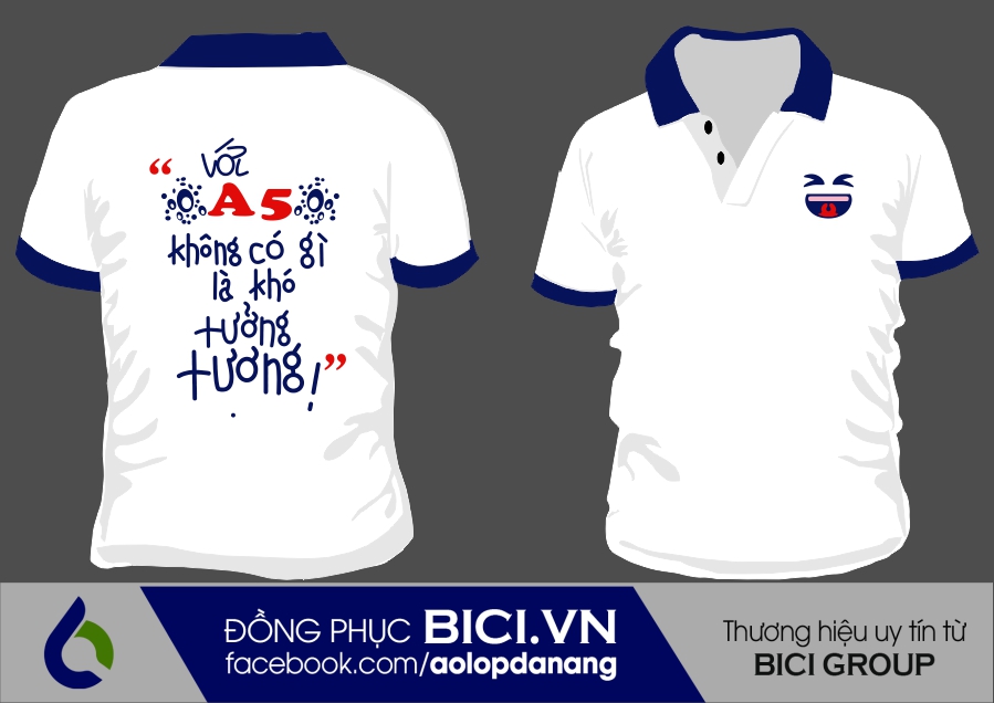 áo lớp màu trắng có cổ