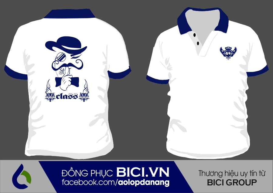 áo lớp màu trắng có cổ