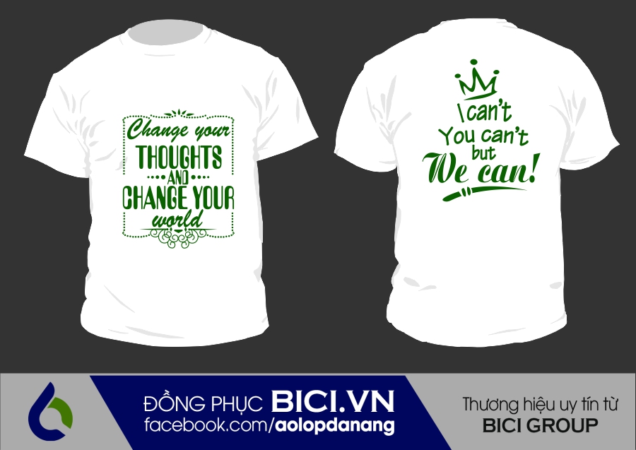 áo lớp màu trắng cổ tròn 