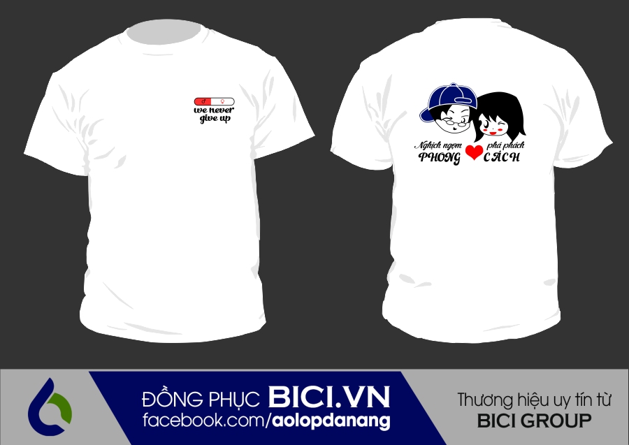 áo lớp màu trắng cổ tròn 