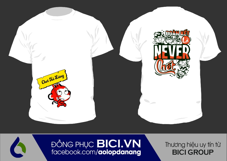 áo lớp màu trắng cổ tròn 