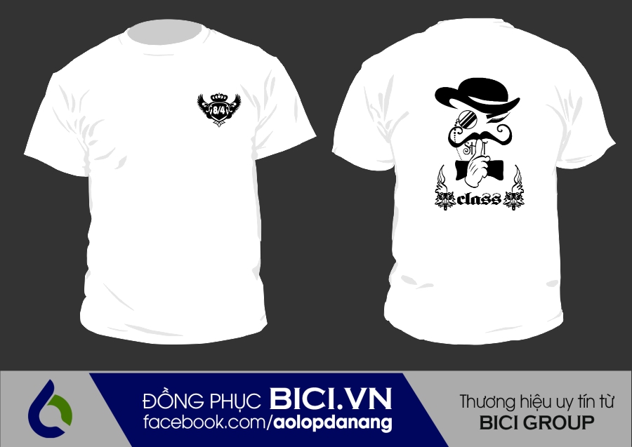 áo lớp màu trắng cổ tròn 