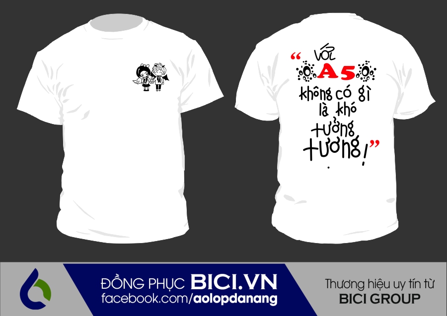 áo lớp màu trắng cổ tròn 