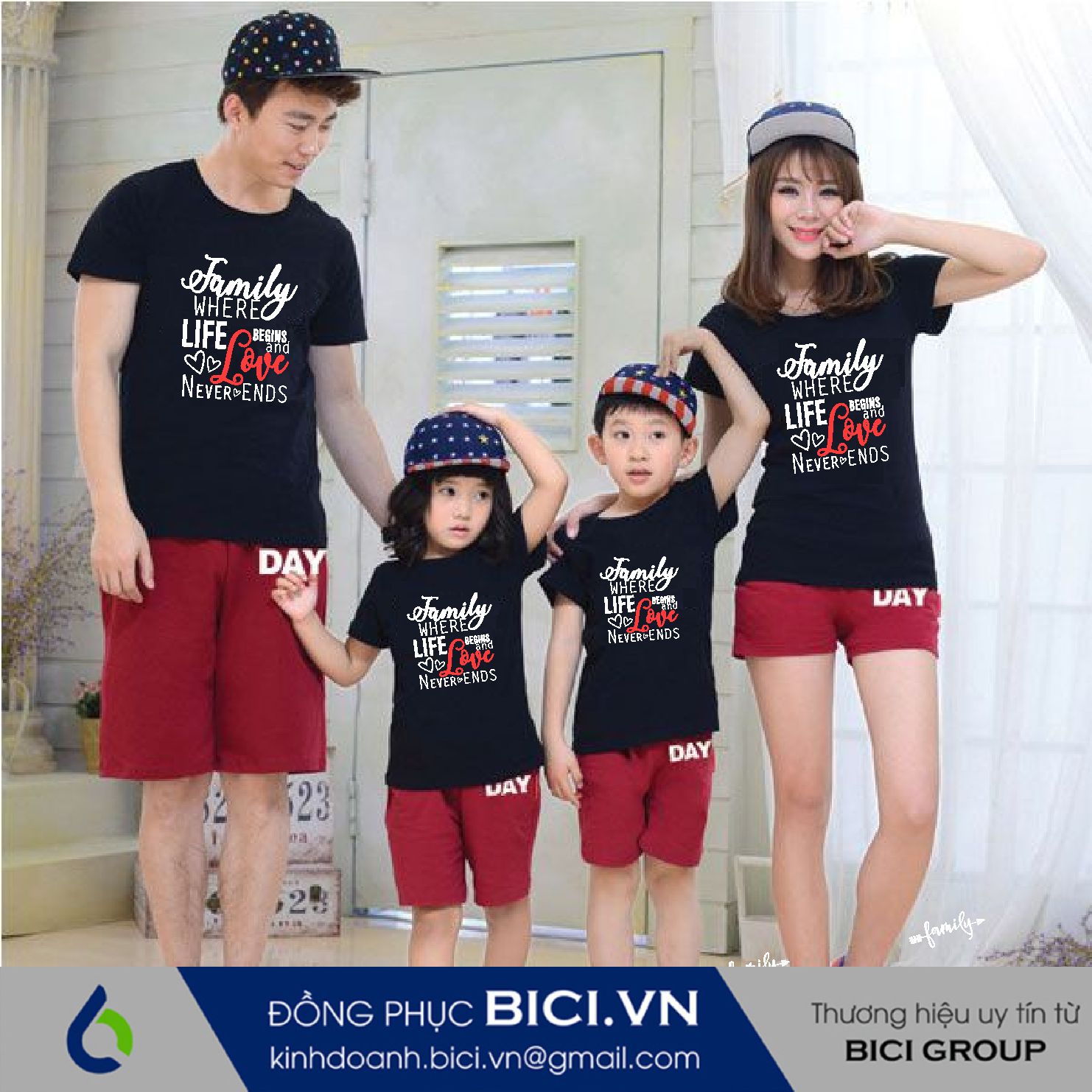 áo đồng phục gia đình 4 người áo đồng phục gia đình 4 người