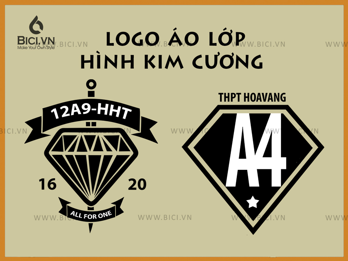 mẫu logo áo lớp hình kim cương 