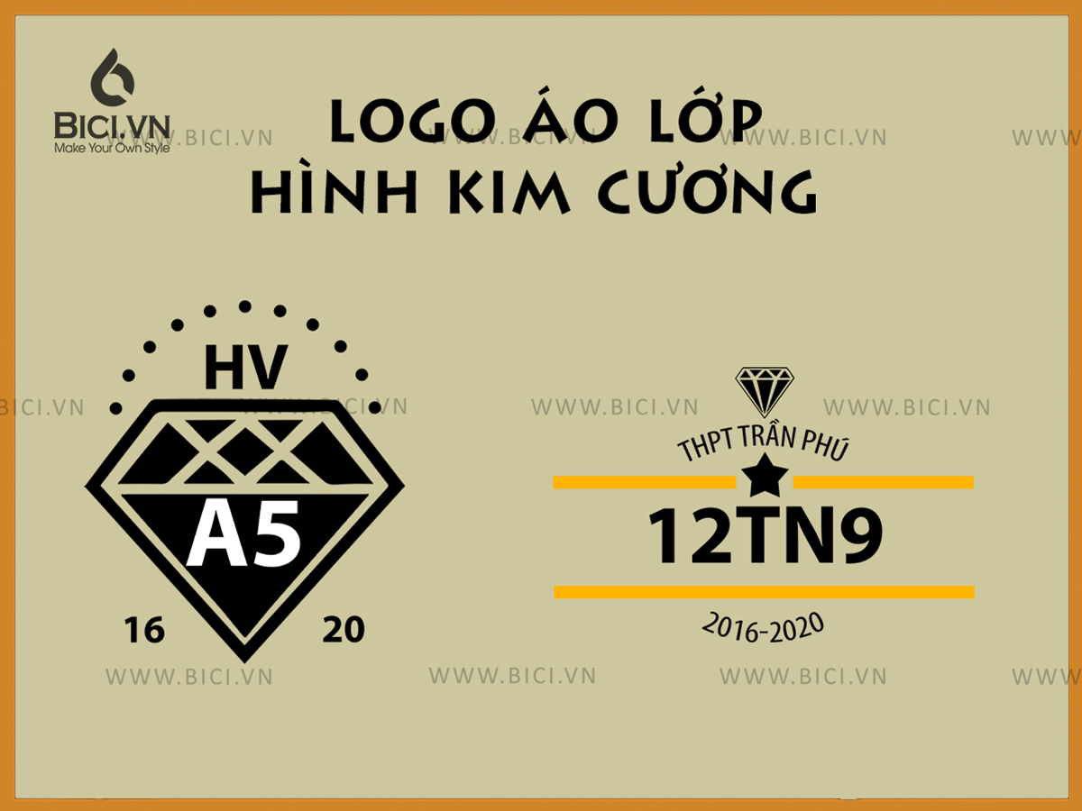 mẫu logo áo lớp hình kim cương mẫu logo áo lớp hình kim cương