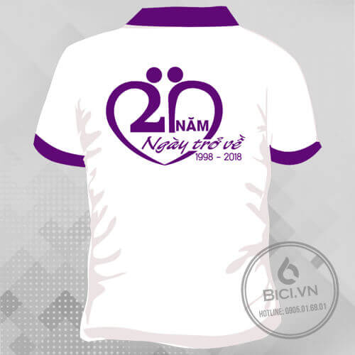 đồng phục họp lớp 20 năm màu trắng cổ bẻ đồng phục họp lớp 20 năm màu trắng cổ bẻ