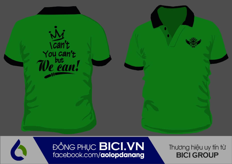 áo đồng phục lớp màu xanh lá có cổ áo đồng phục lớp màu xanh lá có cổ