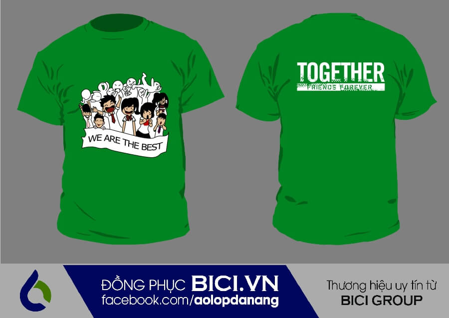 áo đồng phục lớp màu xanh lá cổ tròn áo đồng phục lớp màu xanh lá cổ tròn