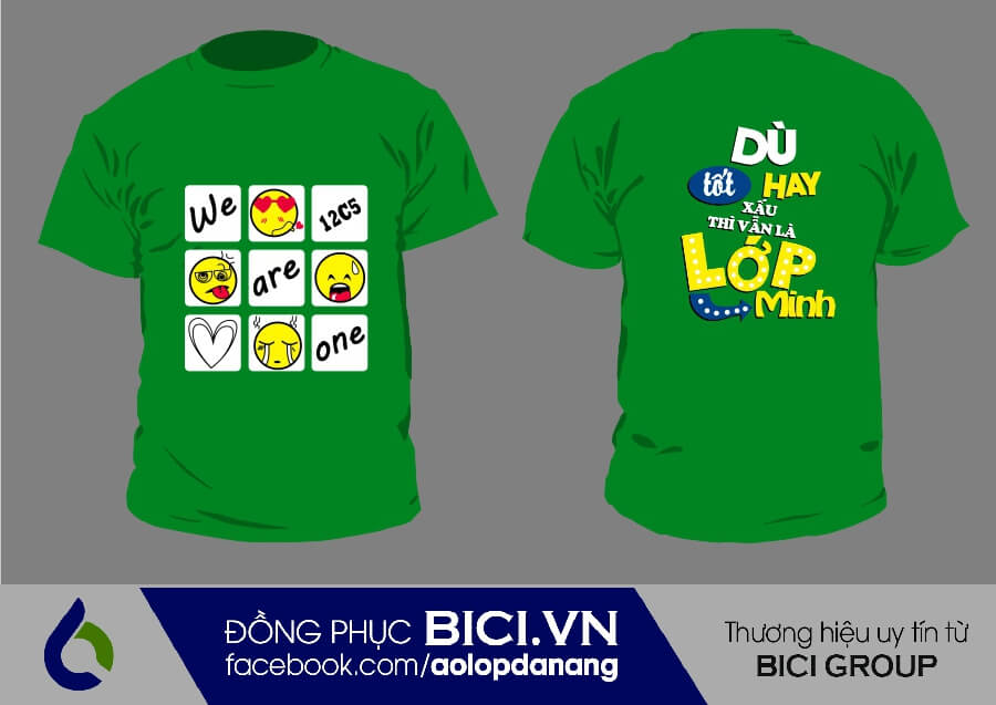 áo đồng phục lớp màu xanh lá cổ tròn áo đồng phục lớp màu xanh lá cổ tròn