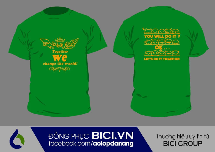 áo đồng phục lớp màu xanh lá cổ tròn áo đồng phục lớp màu xanh lá cổ tròn