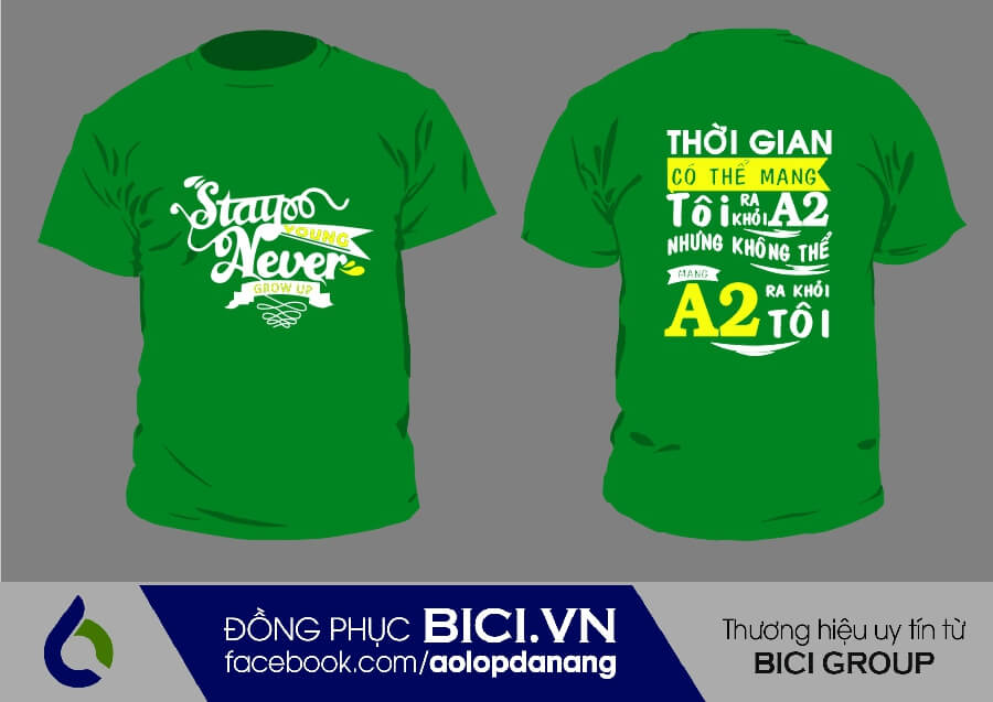 áo đồng phục lớp màu xanh lá cổ tròn áo đồng phục lớp màu xanh lá cổ tròn