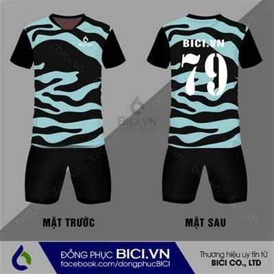 Mẫu Áo Bóng Đá Sọc Xanh Đen Cực Chất