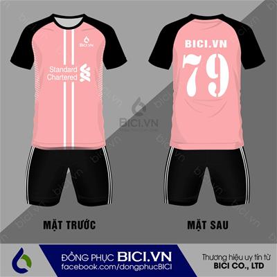 Mẫu Áo Bóng Đá Phối Màu Hồng Đen Cá Tính