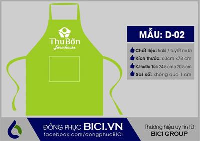 Mẫu Đồng Phục Tạp Dề Thu Bồn Dạng Yếm Màu Xanh Neon