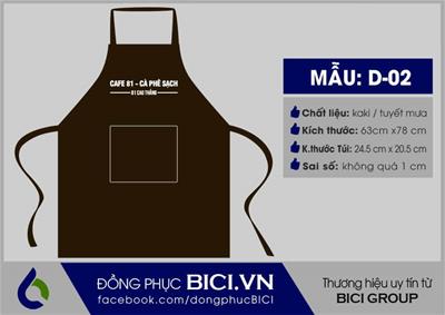 Mẫu Đồng Phục Tạp Dề Cafe 81 Dạng Yếm Màu Nâu