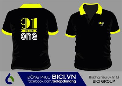 Mẫu Đồng Phục Áo Lớp Màu Đen Cổ Bẻ Phối Vàng