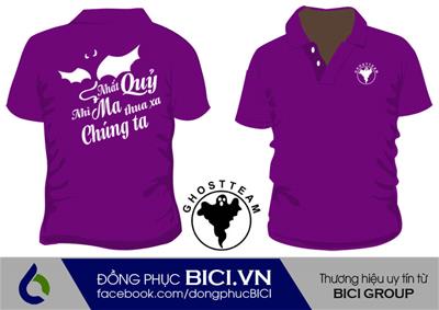 Mẫu Đồng Phục Áo Lớp Màu Tím Cổ Bẻ