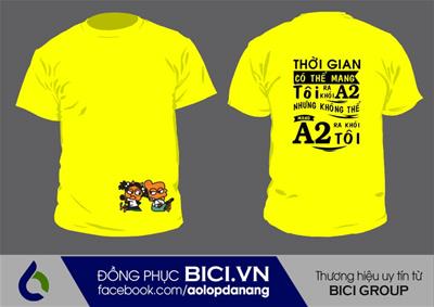 Mẫu Đồng Phục Áo Lớp Màu Vàng Chanh Cổ Tròn