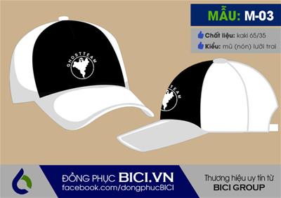 Mẫu Mũ Đồng Phục Lớp Phối Màu Trắng Đen