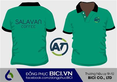 Mẫu Đồng Phục Công Ty Salavan Cổ Bẻ Màu Xanh Lý