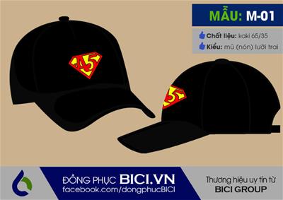 Mẫu Mũ Lưỡi Trai Đồng Phục Màu Đen Cá Tính