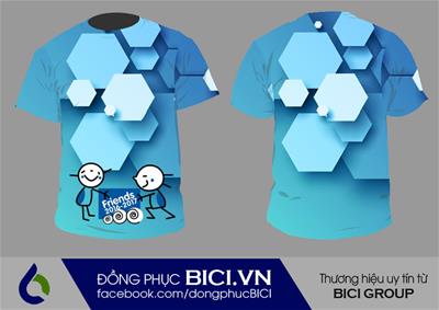 Mẫu Áo Lớp 3D Màu Xanh Độc Đáo