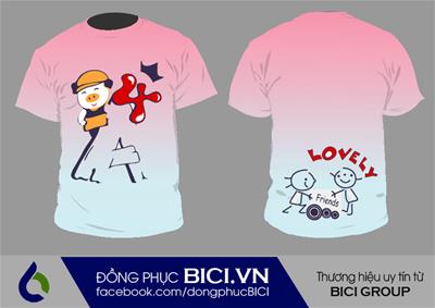 Mẫu Áo Lớp 3D Màu Hồng Ngộ Nghĩnh